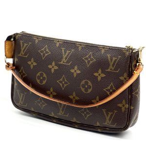 Louis Vuitton Vintage Monogram Coated Canvas/Leather Pochette, Brown